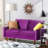 Everly Quinn Hessville Sofa 56" Velvet Round Arm Loveseat
