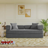 Lozena 78-Inch King-Size Convertible Sleeper Sofa Bed with No Assembly, Hybrid Mattress Couch