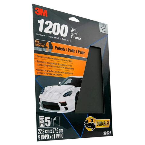 3M 9" X 11" 1200+Grit Wetordry Sandpaper (32022)