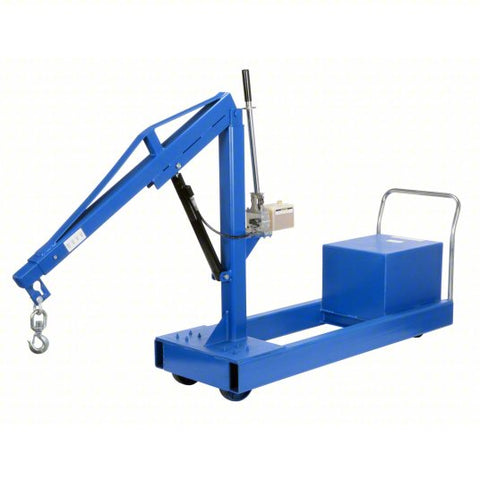VESTIL Engine Crane: Engine Crane, Steel, 0.5 ton Load Capacity, 3 Boom Positions, Blue