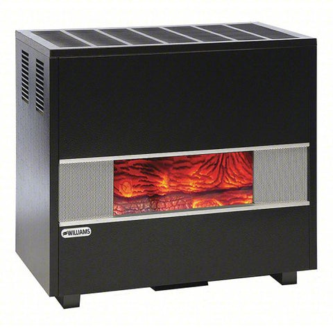Hearth Heater: Natural Gas, Visual Flame Cabinet, 5 in Vent Dia
