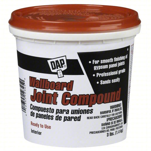 DAP Joint Compound: Wallboard, 3 lb Container Size, Pail, White