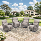 Planntonneo  Patio Wicker Swivel Glider Chairs with 6-Inch Cushions