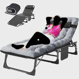 Slsy Folding Lounge Chair, 5-Position Adjustable Outdoor Reclining Chair, Folding Sleeping Bed Cot