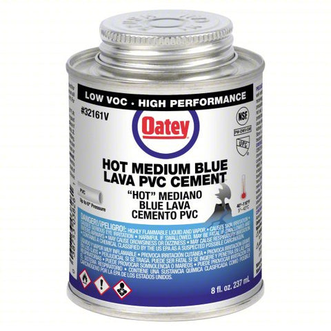 OATEY Cement: Lava Hot Medium, 8 fl oz, Brush-Top Can, Blue