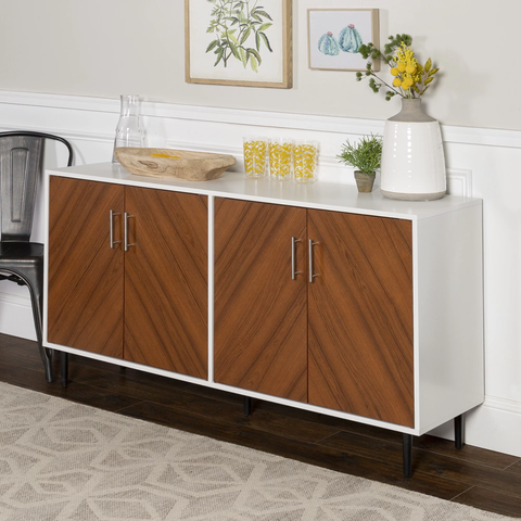 Margot Mid-Century Book Match Dual Cabinet Buffet