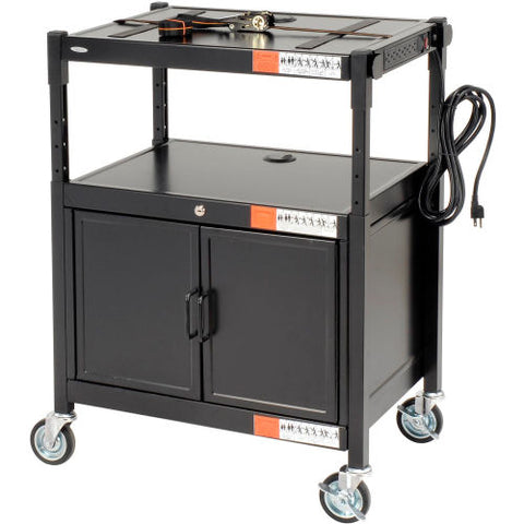 Steel Adjustable AV Cart With Cabinet