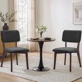 Solid Rubberwood Frame Kitchen Side Chairs with Cushioned Seat