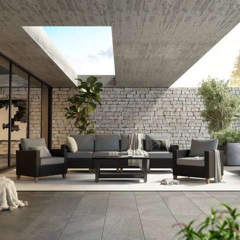 Umeh 6 - Person Modular Patio Conversation Sets with Cushions