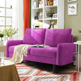 Hasaam 56.3" Wide Velvet Round Arms Small Apartment Loveseat