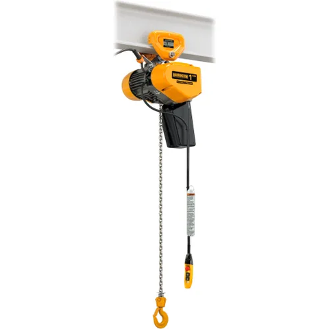 Harrington SEQ 1/2 Ton Cap. Dual Speed Electric Chain Hoist, Push Trolley, 10' Lift, 25/4.2 FPM 115V
