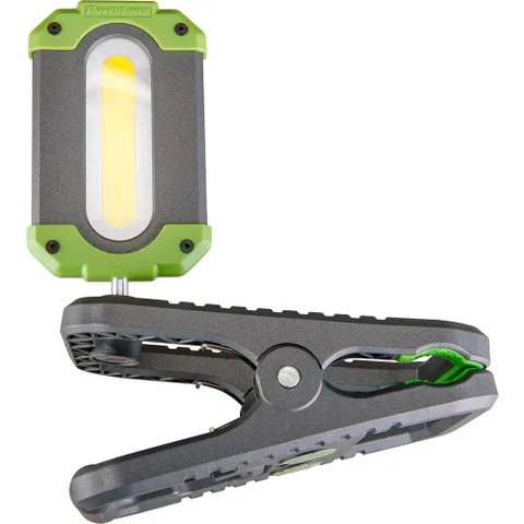 Rechargeable LED Clamp Light w/ Hook & Magnetic Base, 1000 Lumens, Black