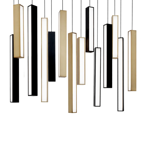 Chaos 14 - Light Matte Black LED Cluster Pendant