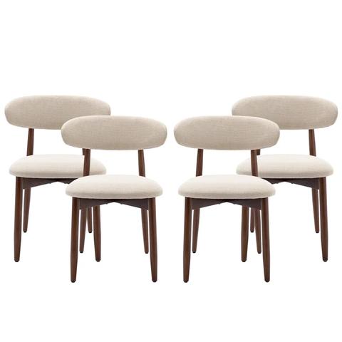 Vannie Upholstered Solid Wood Side Dining Chair (Set of 4)