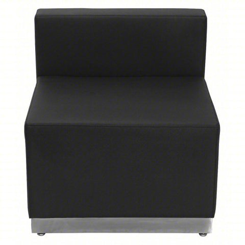 Guest Chair: Alon Series, Black Seat, Foam/Leather/Stainless Steel, Black Frame