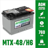 Interstate Batteries Automotive Battery 12V 65Ah 770CCA (MTZ-65) Automobile SLI AGM