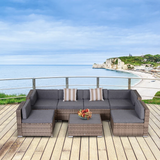 Merton 7-Piece Patio Furniture Sets Outdoor Rattan Conversation Sets