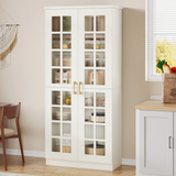 71" Tall Modern Storage Cabinet with Doors and Adjustable Shelves