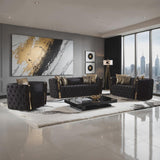 Doruk 3 - Piece Velvet Living Room Set
