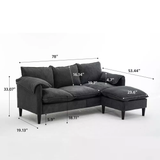 NicBex Convertible Combination Sofa with Widen Armrest
