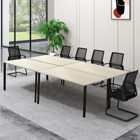 Carlsbad 110.6''Wide 8FT Modular Rectangular Conference Table, Modern Seminar Table (Set of 4)