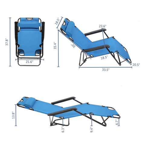 Backpack Beach Chair Folding Portable Chair Blue Solid Construction Camping
