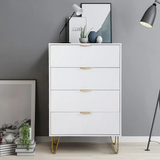 4 Drawers Chest Of Dresser Tall Storage Tower Cabinet with Metal Legs