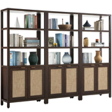 5 Tier Bookshelf Set of 3, Farmhouse 5 Shelf Bookcase with Doors Library Storage Cabinet