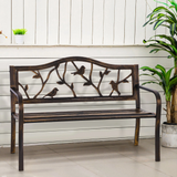 Alpha Joy 50" Patio Garden Bench Slatted Seat for Lawn, Park, Deck