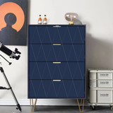 4 Drawers Chest Of Dresser Tall Storage Tower Cabinet with Metal Legs
