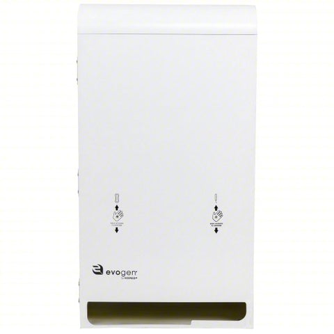 EVOGEN Hands Free Dual Dispenser: White, ABS Plastic, 26 1/2 in Ht, 14 in Wd, 14 in Lg
