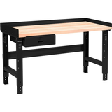 72 x 30 Adj Height Workbench w/Drawer, Black- Steel Square Edge Top