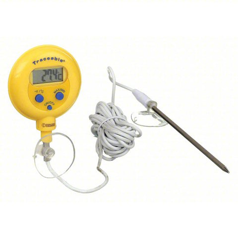 Digital Pocket Thermometer: -40° to 572°F/-50° to 300°C, 10 ft Cable