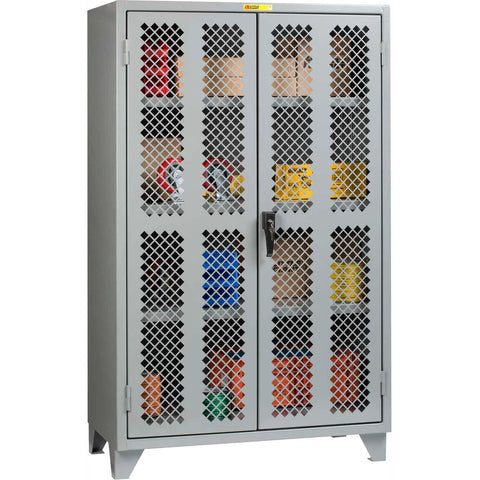 Little Giant® High-Vis Storage Cabinet, 3 Adj. Shelves, 60"W x 32"D x 78"H, All-Welded, Gray
