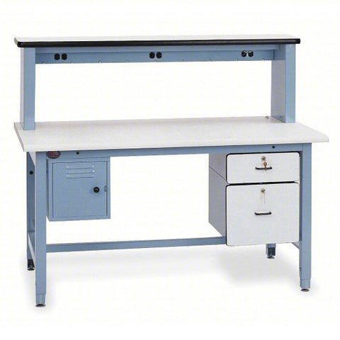 PRO-LINE Workbench with Riser: Adj Ht, Laminate, 72 in x 30 in, 5,000 lb Overall Load Capacity