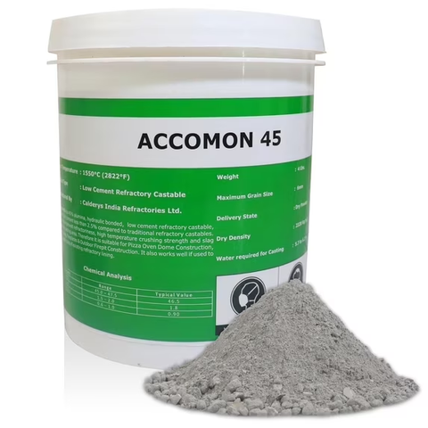 Castable Refractory Cement for Forge - Furnace Cement High Temperature - 2822F Rated - 45% Alumina Fireplace