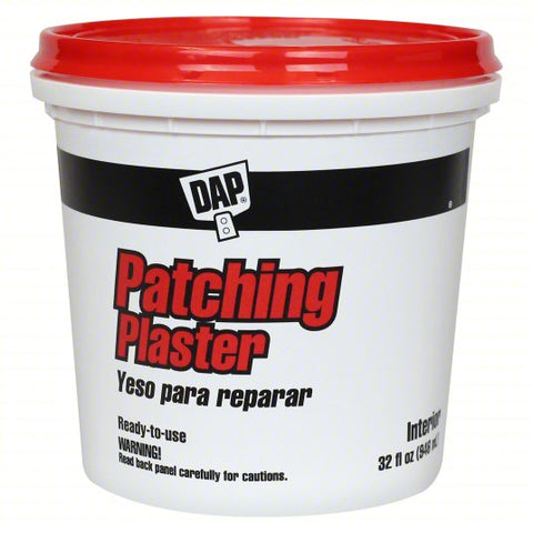DAP Patching Compound: Patching Plaster, 32 oz Container Size, Pail, White