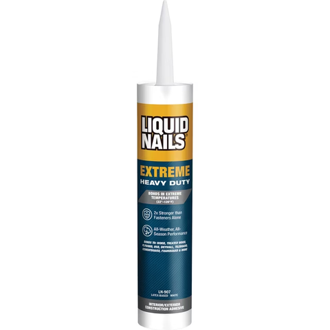 Liquid Nails Extreme Heavy Duty White Hardware Adhesive 10 oz for Interior and Exterior Construction