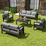 Arnhildur Aluminum 7 - Person 5 Piece Sofa Seating Group with Cushions