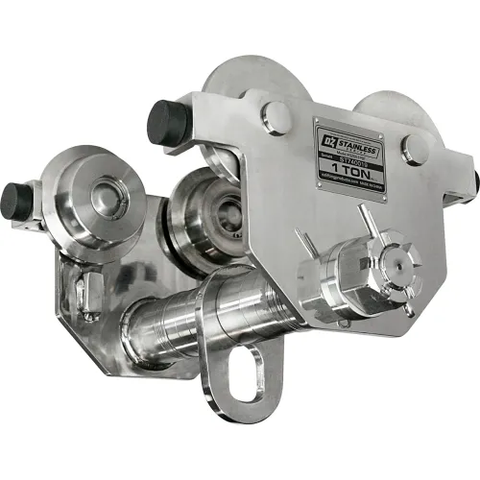 OZ Lifting Push Beam Trolley, Stainless Steel, 1 Ton