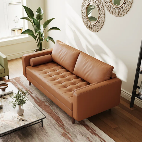 Bridgeview 70" Vegan Leather Square Arm Sofa