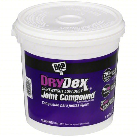 DAP Joint Compound: Premium Lightweight, 1 gal Container Size, Pail, White