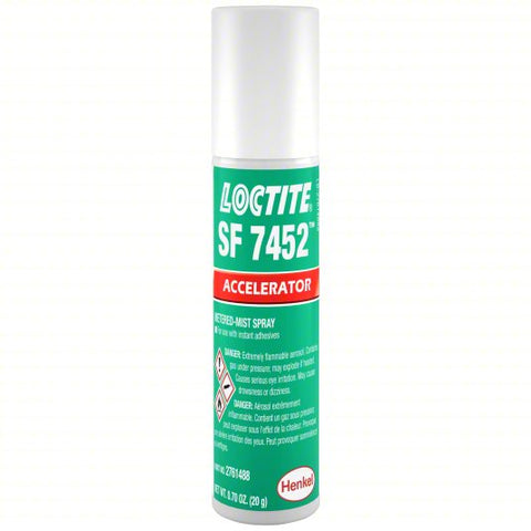 LOCTITE Accelerator: SF 7452, 0.7 fl oz, Aerosol Can, Clear, For Instant Adhesive
