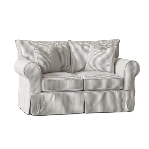 Amari 63" Rolled Arm Slipcovered Loveseat
