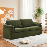 70" Corduroy Loveseat Sofa, Ultra-Comfy Upholstered Couch With 2 Wide Armrest Pillows For Apartment