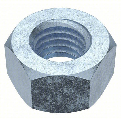 Hex Nut: 9/16"-12 Thread, 7/8 in Hex Wd, 31/64 in Hex Ht, Steel, Not Graded, Zinc Plated, 1,000 PK