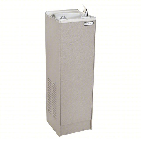 ELKAY Drinking Fountain: 3 gph @ 50°F, 38 in Overall Ht, Top Push Button, Gray