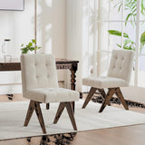 Nieck Modern Upholstered Parsons Chair Linen Fabric Tufted Dining Chairs (Set of 2)