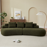 Fiorella 122" Modern Curved 4-Seater Sectional Sofas with 3 Pillows