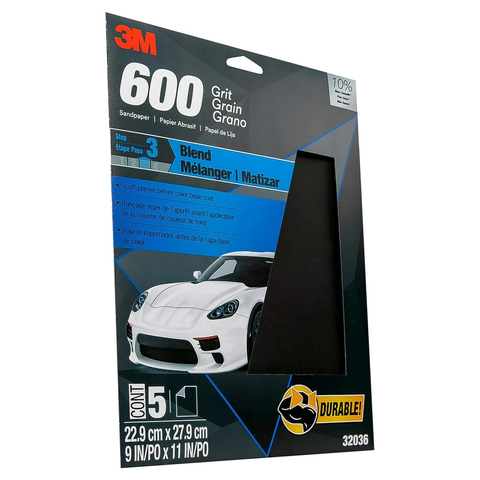 3M 9" X 11" 600+Grit Wetordry Sandpaper (32036)